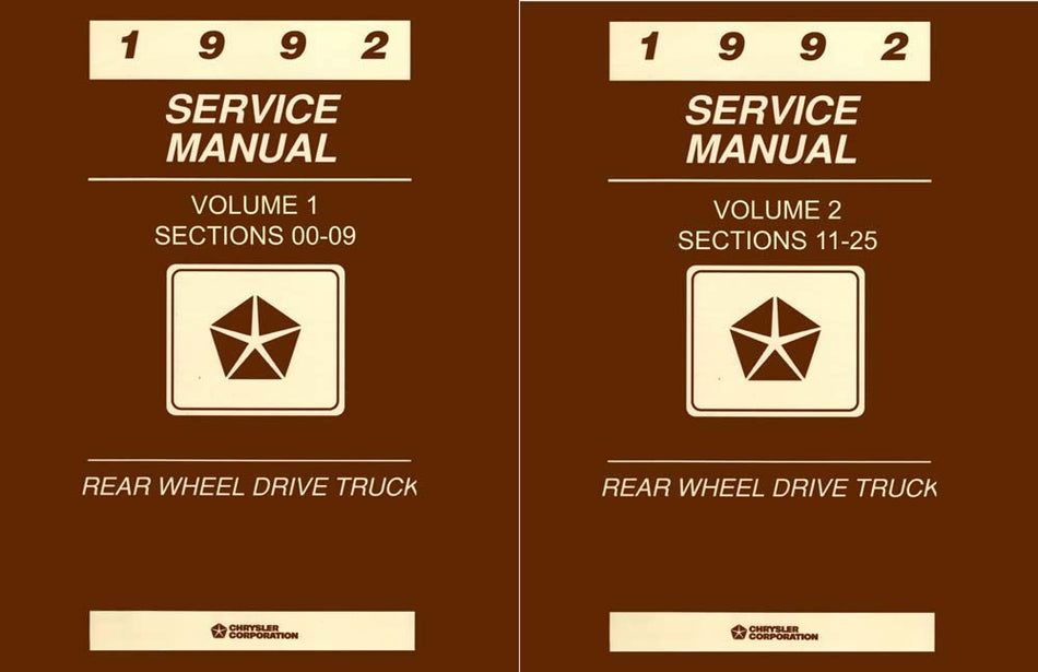 bishko automotive literature 1992 Dodge D/W 150-350 Truck RAMCharger Shop Service Repair Manual Book Engine