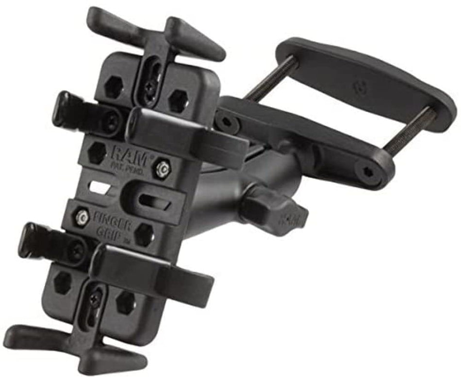 RAM Mounts (RAM-B-247U-3-UN4 3" Max Square Clamp Mount with Universal Finger-Grip Phone/Radio Holder