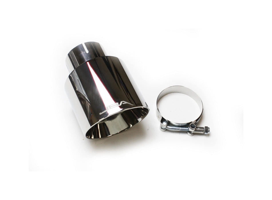JBA (12-8257) 2.5 x 4 x 5-3/4 Stainless Steel Double Wall Polished Chrome Plated Clamp-On Exhaust Tip