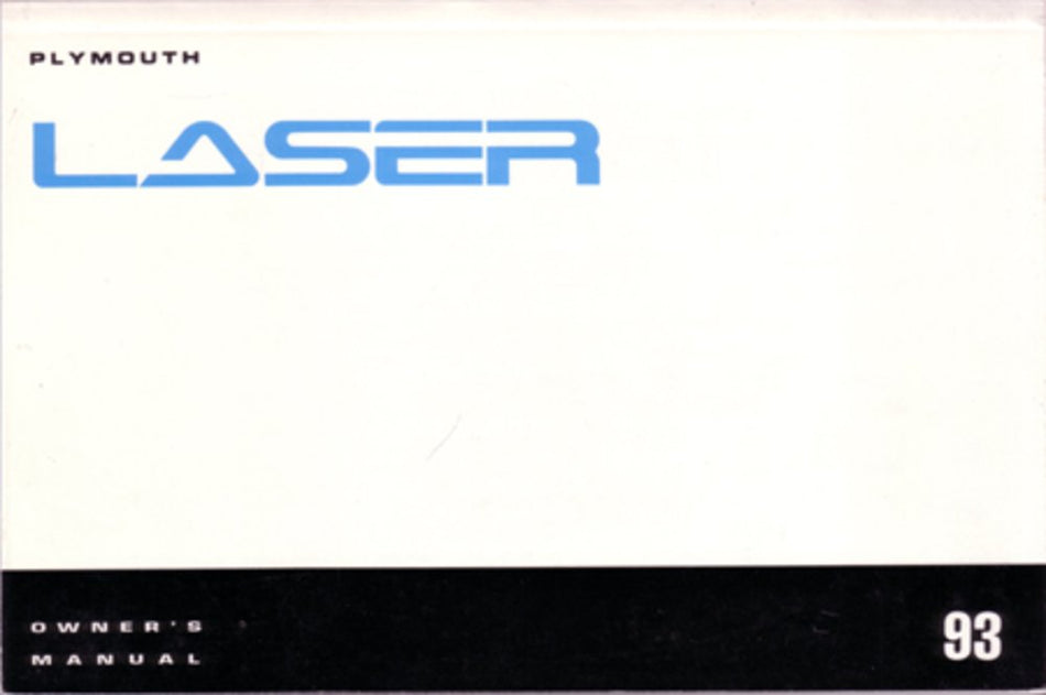 bishko automotive literature 1993 Plymouth Laser Owners Manual User Guide Reference Operator Book Fuses
