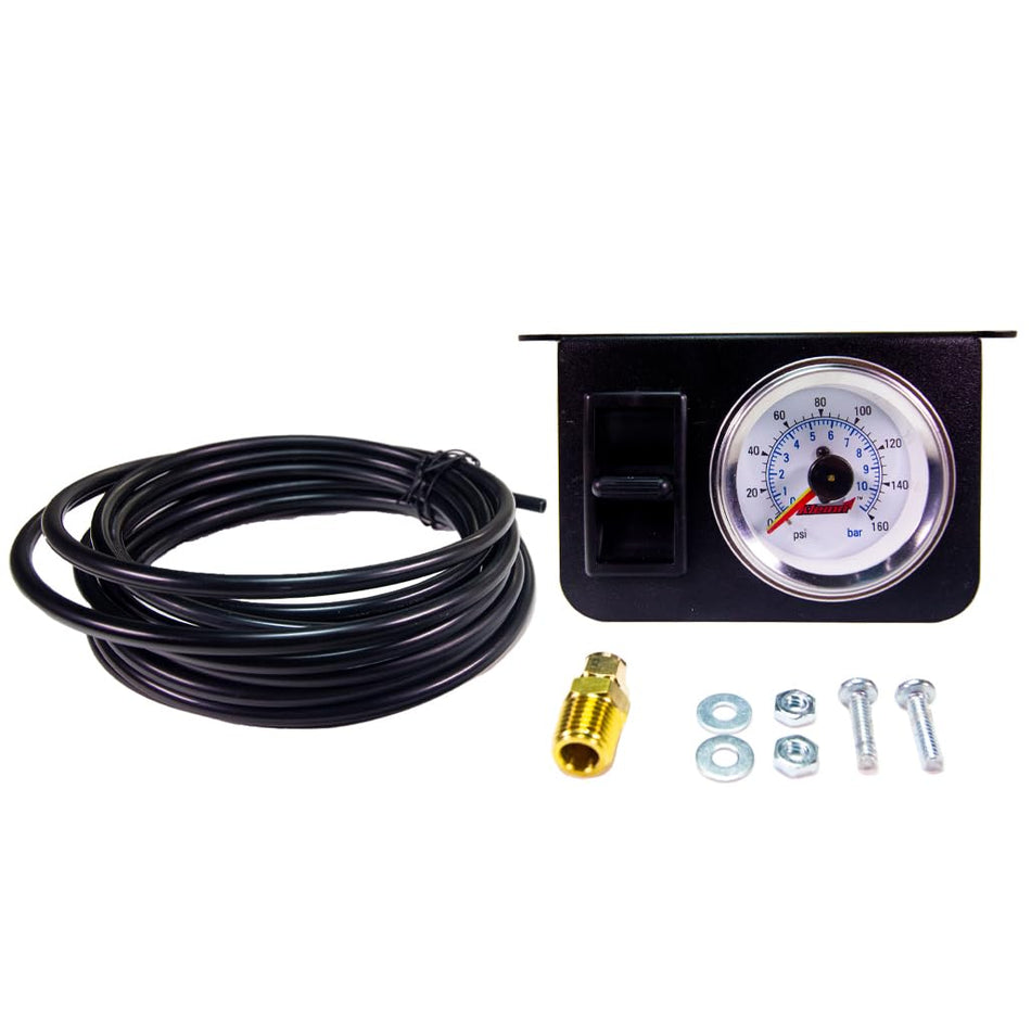 Kleinn Air Horns 1304 Illuminated 160 PSI Dual Needle Dash Panel Gauge Kit with ON/Off Switch