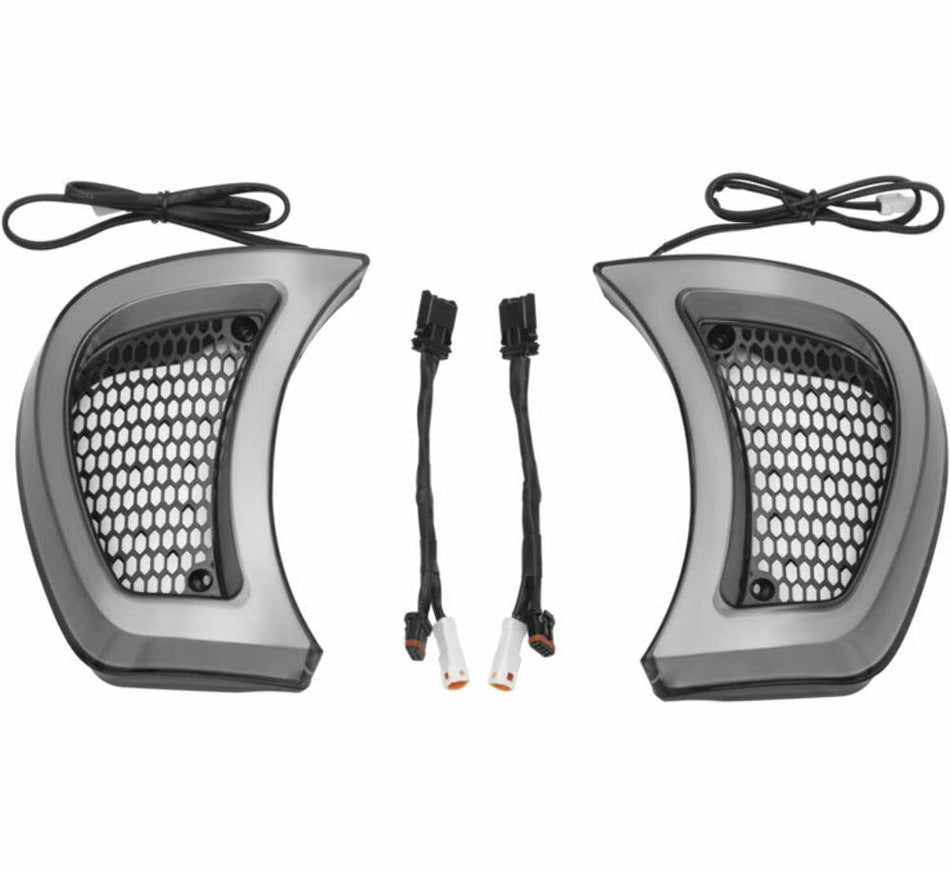Kuryakyn 2947 Motorcycle Lighting Accessory: Tracer Headlight Vent Accents, Smoke