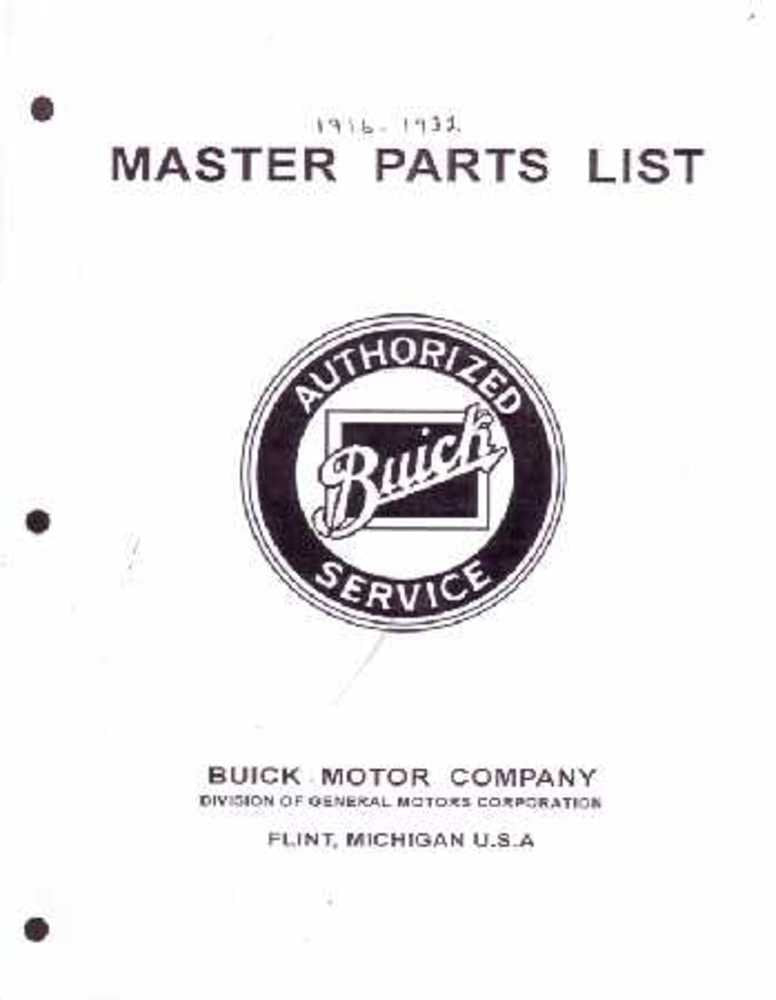 bishko automotive literature 1928 1929 1930 1931 1932 Buick Parts Numbers Book Guide Interchange Drawings