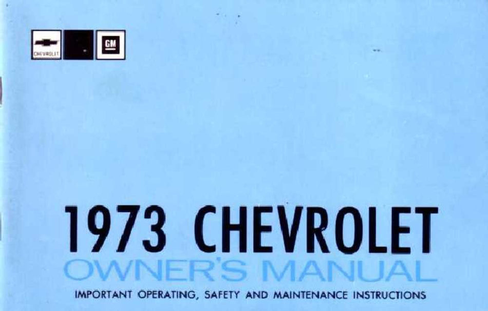 bishko automotive literature 1973 Chevrolet Impala Full Size Owners Manual User Guide Reference Operator Book
