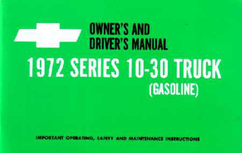 bishko automotive literature 1972 Chevrolet Light Duty Truck Gas Owners Manual User Guide Operator Book Fuses