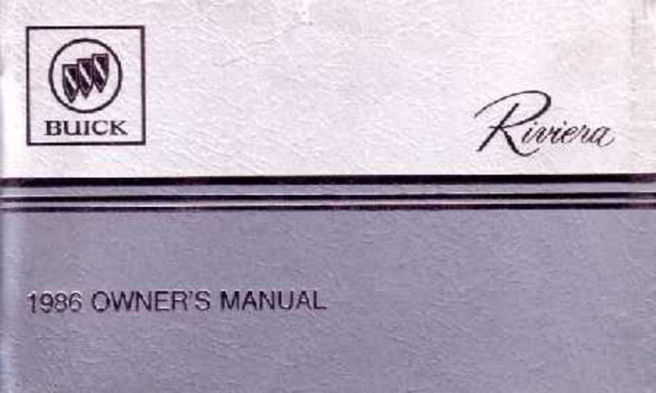 bishko automotive literature 1986 Buick Riviera Owners Manual User Guide Reference Operator Book Fuses OEM
