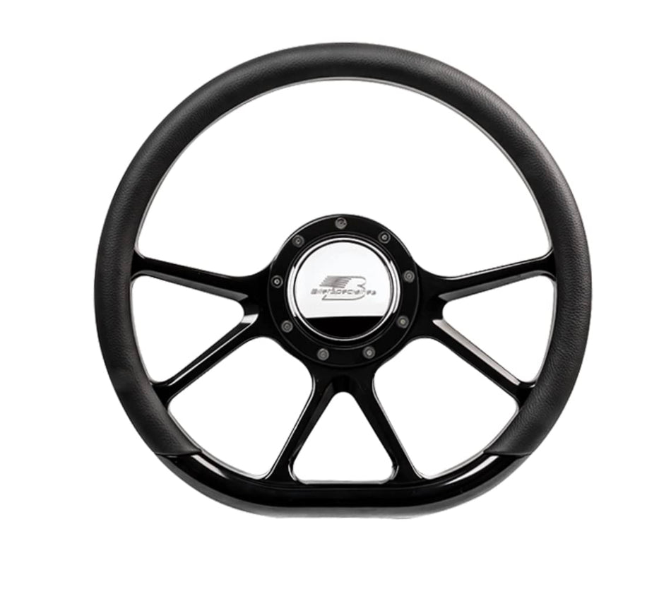 Billet Specialties BLK29475 D-Shaped 14 in. Steering Wheel Prism Billet Aluminum