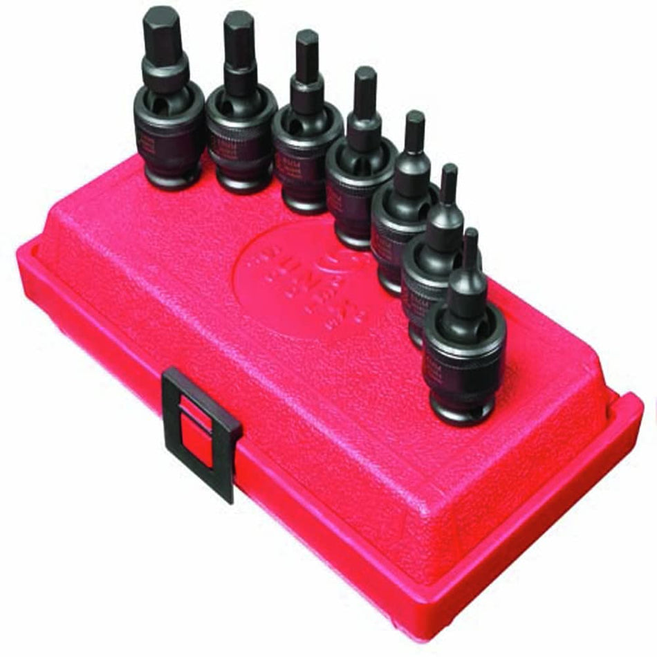 SUNEX TOOLS 3659 3/8-Inch Drive Metric Universal Hex Bit Driver Impact Socket Set