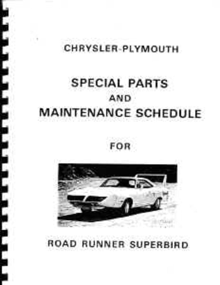 bishko automotive literature 1970 Roadrunner Superbird Parts Numbers Book Guide Interchange Illustrations