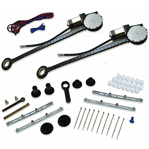 AutoLoc Power Accessories 18527 2-Door Flat Glass Power Window Kit (with 3 Daytona Billet Switches - Green Illumination)