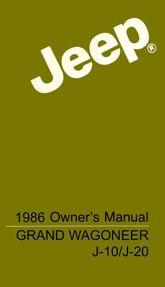 bishko automotive literature 1986 Jeep Grand Wagoneer Owners Manual User Guide Reference Operator Book Fuses