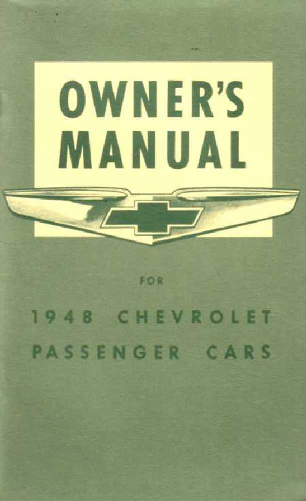 bishko automotive literature 1948 Chevrolet Owners Manual User Guide Reference Operator Book Fuses Fluids