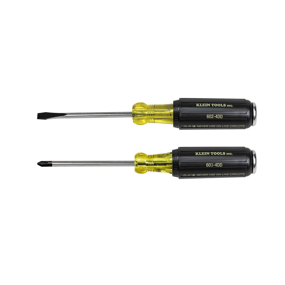 Klein Tools 32008 Demolition and Phillips Screwdriver Set with Plated Metal Strike Cap and Heat Treated Blade, Made in USA, 2-Piece