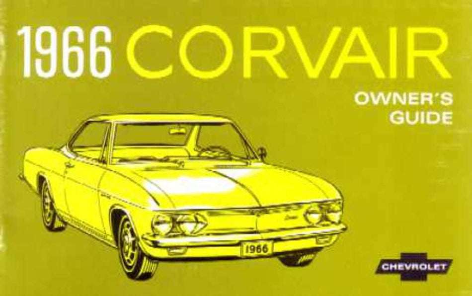 bishko automotive literature 1966 Chevrolet Corvair Owners Manual User Guide Reference Operator Book Fuses