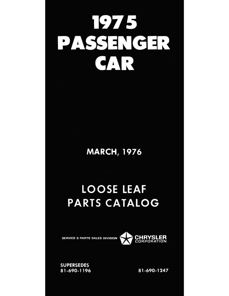 bishko automotive literature 1975 Mopar Chrysler Dodge Plymouth Parts Numbers Book List Guide Interchange