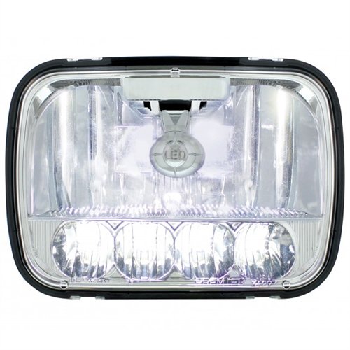 United Pacific 5 High Power LED 5 x 7 Crystal Headlight - High & Low Beam