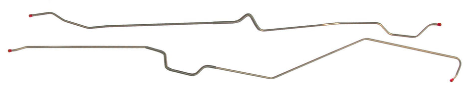 The Right Stuff XGL6901S Front to Rear Fuel Line, 2 Piece (V-8, 3/8, Stainless)