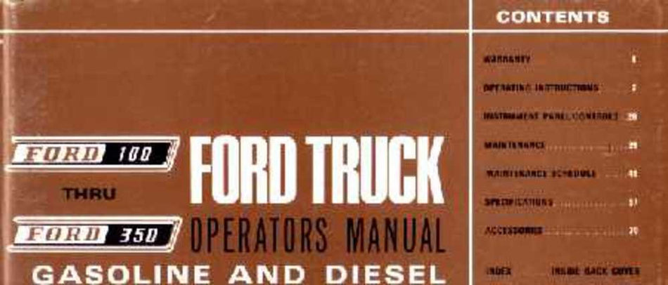 bishko automotive literature 1967 Ford F-100 to F-350 Truck Owners Manual User Guide Reference Operator Book