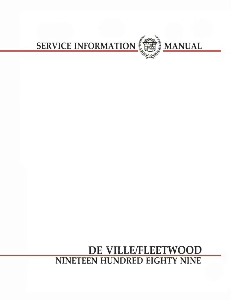 bishko automotive literature Shop Service Repair Manual for The 1989 Cadillac Deville Fleetwood
