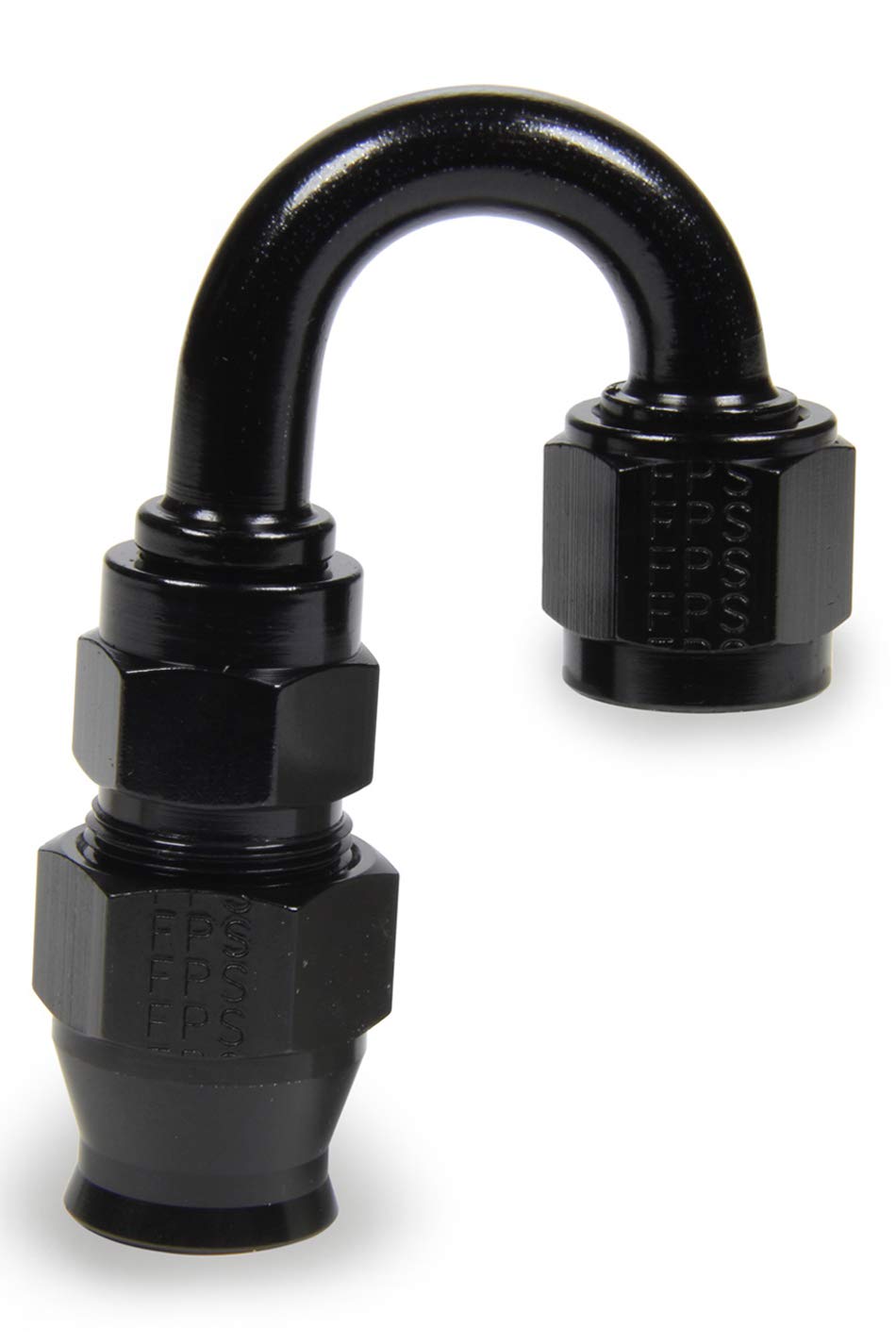 Fragola Fitting, Hose End, Race-Rite, PTFE Hose, 180 Degree, 12 an Hose to 12 an Female, Swivel, Aluminum, Black, Each