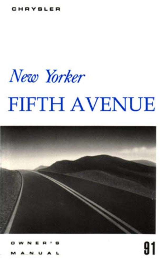 bishko automotive literature 1991 Chrysler New Yorker Fifth Avenue Owners Manual User Guide Reference Book