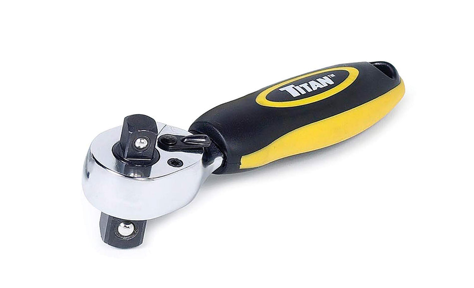 Titan 12051 3/8-Inch and 1/2-Inch Dual Drive x 5-1/2-Inch 72-Tooth Dual Head Stubby Ratchet