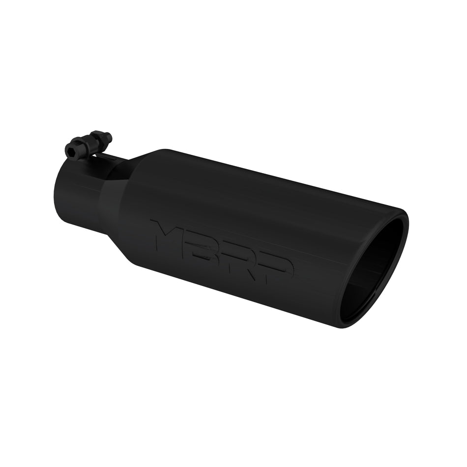 MBRP T5150BLK Black Angled Rolled End Tip (4 O.D., 2.5 Inlet, 12 Length)