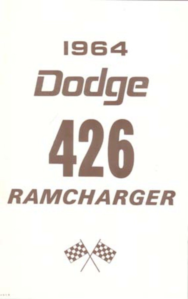 bishko automotive literature 1964 Dodge 426 RAMCharger Owners Manual User Guide Reference Operator Book Fuses