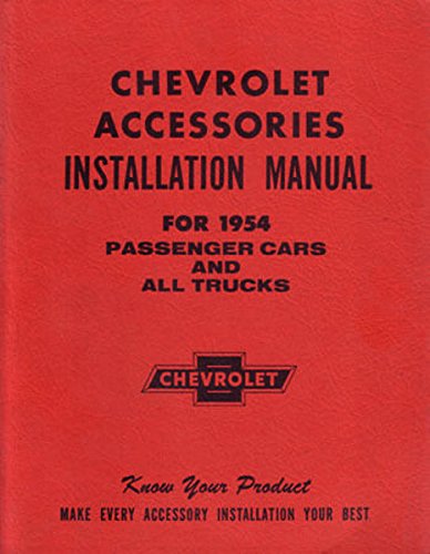 bishko automotive literature 1954 Chevrolet Car Truck Accessory Installation Service Manual Instructions Book