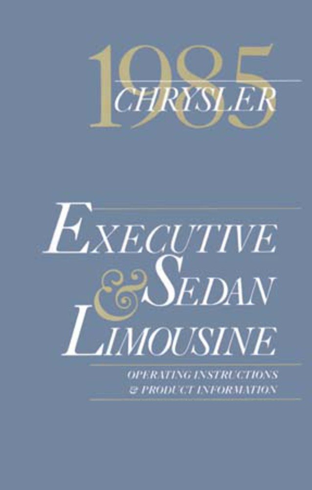 bishko automotive literature 1985 Chrysler Limousine Owners Manual User Guide Reference Operator Book Fuses