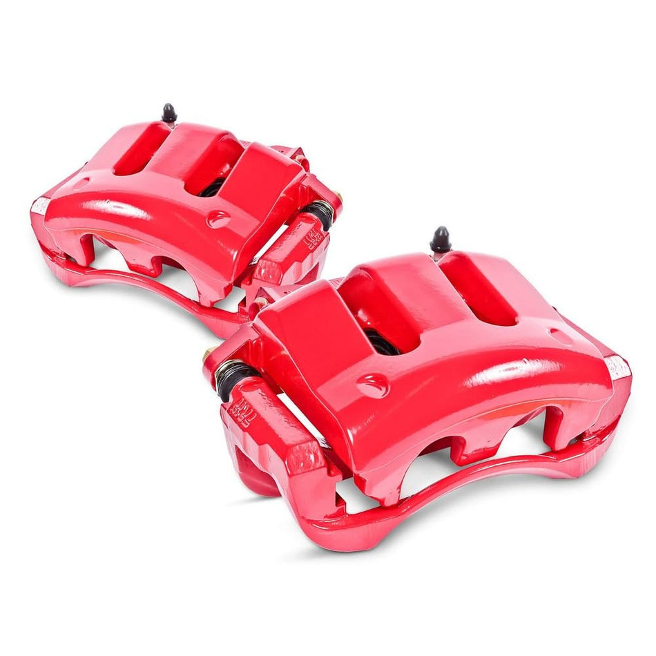 Power Stop Rear S7028 Pair of High-Temp Red Powder Coated Calipers