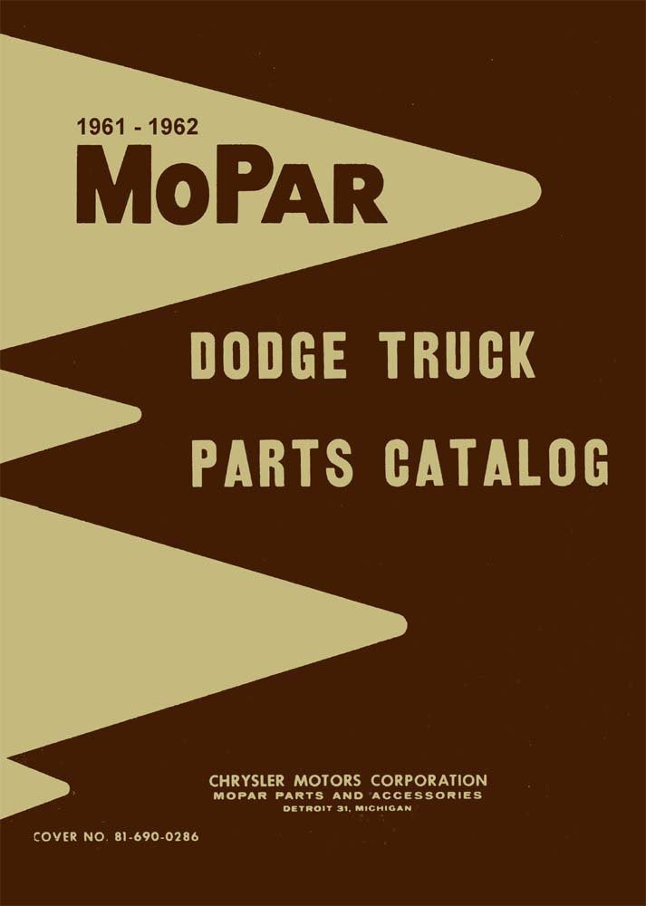 bishko automotive literature 1961 1962 Dodge Truck Parts Numbers Book List Guide Catalog Interchange Factory