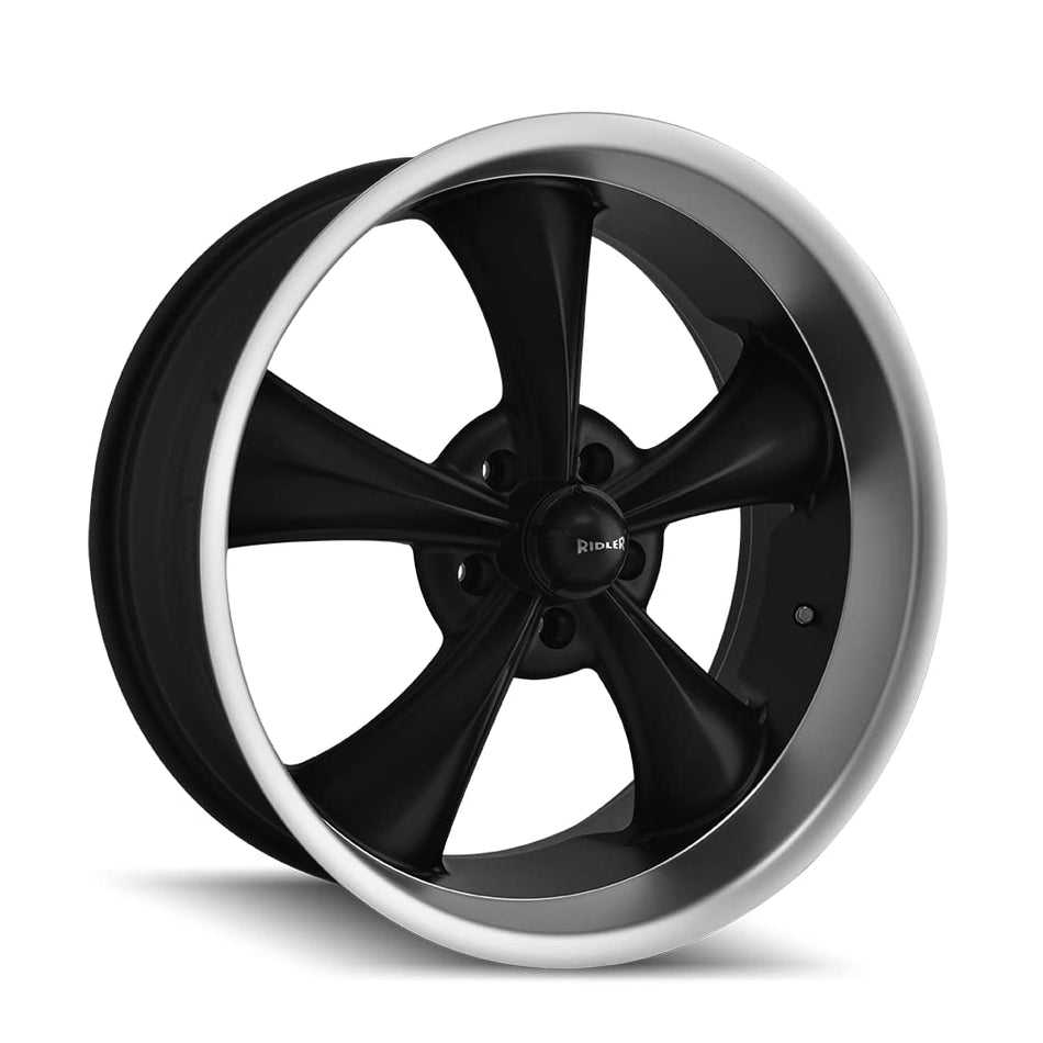 18x9.5 Ridler Wheels 695 Wheel 6mm Acorn Lug Type 5x127 MATTE BLACK/MACHINED LIP MATTE BLACK/MACHINED LIP