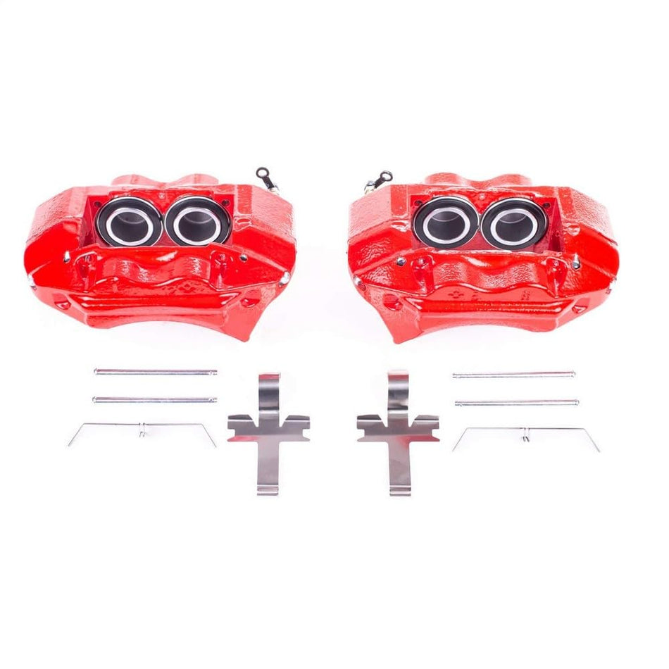 Power Stop Front S1828 Pair of High-Temp Red Powder Coated Calipers