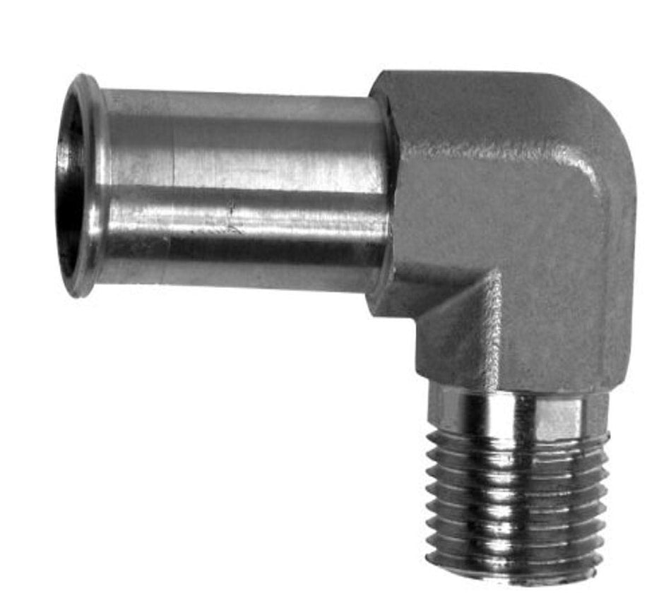 Professional Products 54181 3/8 NPT 90u00b0 Stainless Steel Fuel Inlet Fitting for Ford