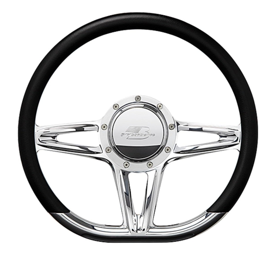 Billet Specialties Steering Wheel 14in D-Shape Victory Polished