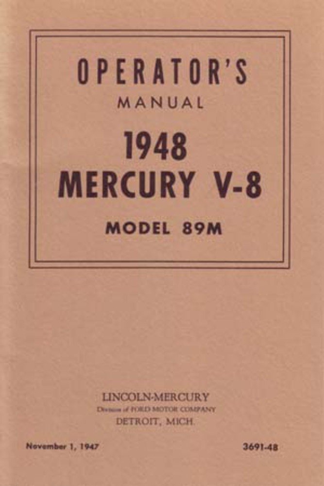 bishko automotive literature 1948 Mercury Owners Manual User Guide Reference Operator Book Fuses Fluids