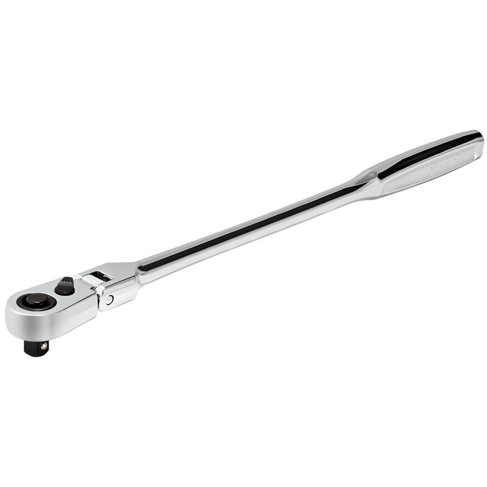 Powerbuilt 1/4 Inch Drive Flex Head Ratchet, 9 Inch Reach, Extra Long Contour Tool Handle, 72 Tooth, Pro Tech Series 649951