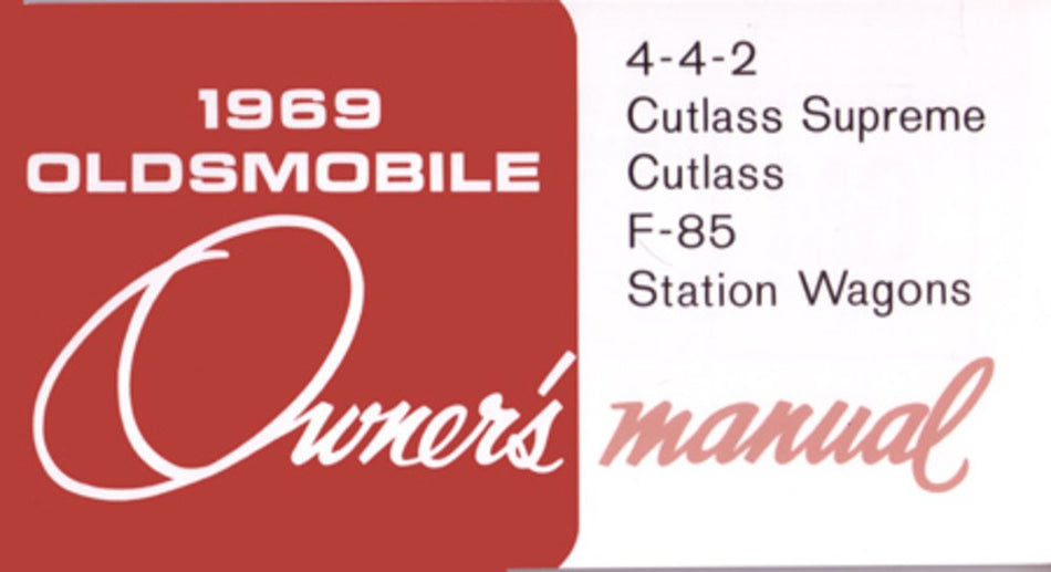 bishko automotive literature 1969 Oldsmobile 442 Cutlass F-85 Wagon Owners Manual User Guide Operator Book