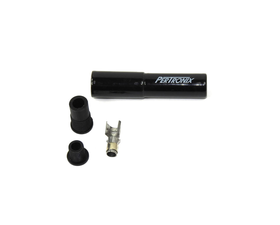 PerTronix 8562HT-1 Black Ceramic Spark Plug Boot Straight includes silicone plug and wire bushings, stainless steel spark plug terminal and high temp ceramic boot