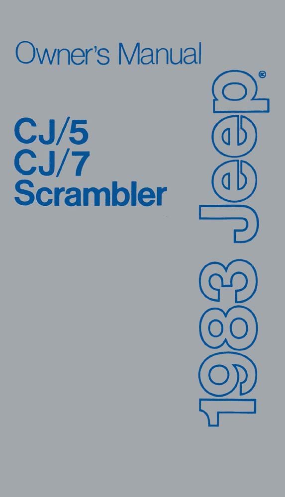 bishko automotive literature 1983 Jeep Cj-5, Cj-7 & Scrambler Owners Manual User Guide Operator Book