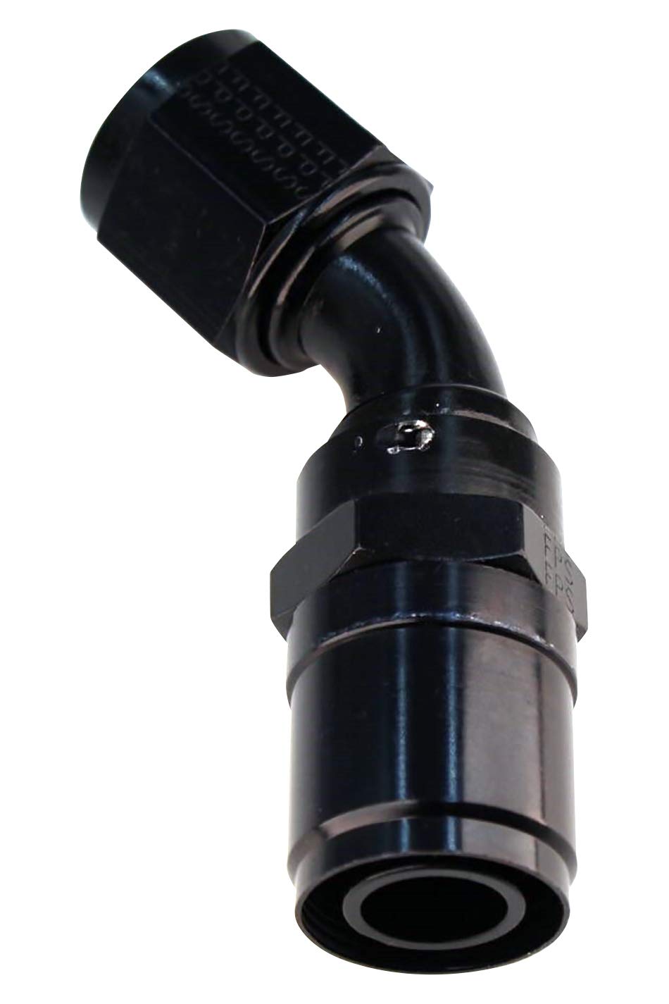 FRAGOLA Fitting, Hose End, Crimp-On, 60 Degree, 6 an Hose Crimp to 6 an Female, Aluminum, Black Anodize, Each