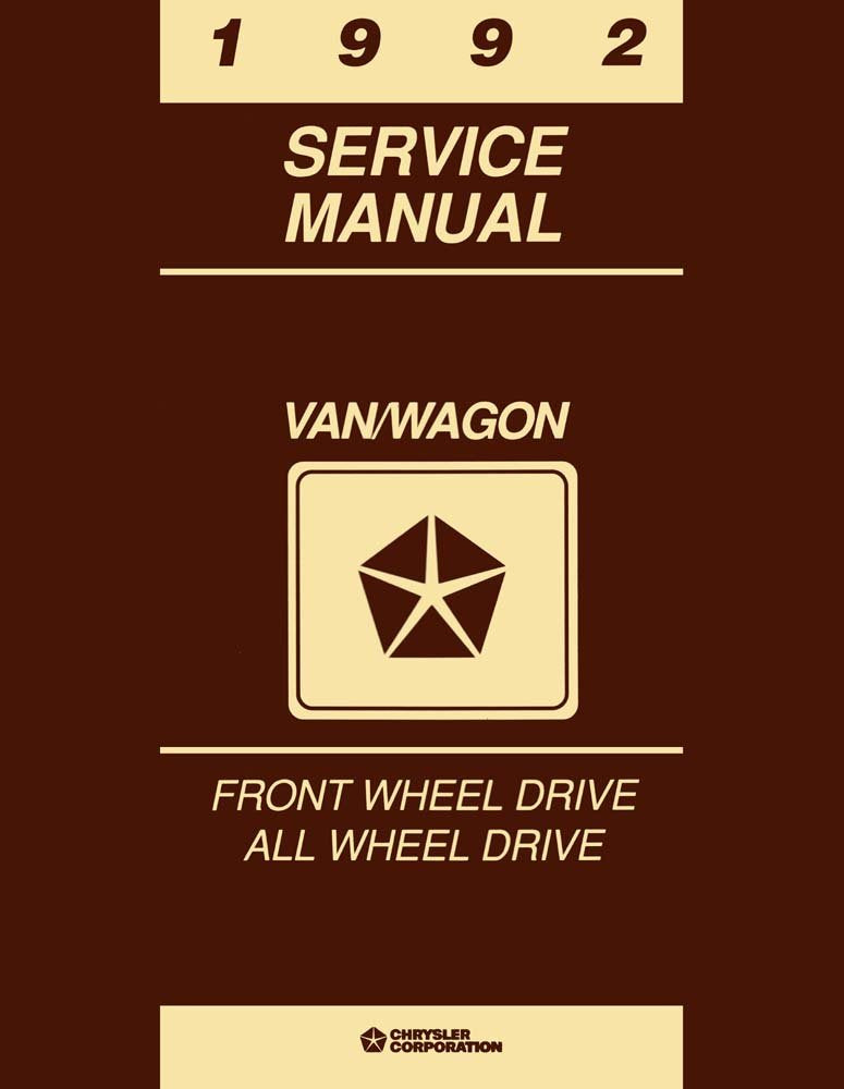 bishko automotive literature 1992 Town Country Caravan Vision Voyager Shop Service Repair Manual Book Engine