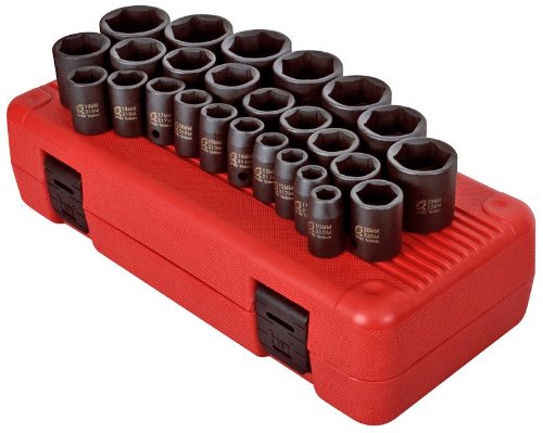 Sunex Tools SU2645 26 Piece .50 in. Drive Metric Impact Socket Set