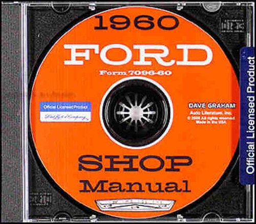 bishko automotive literature - Shop Service Repair Manual CD Engine for The 1960 Ford Car Except Thunderbird & Falcon