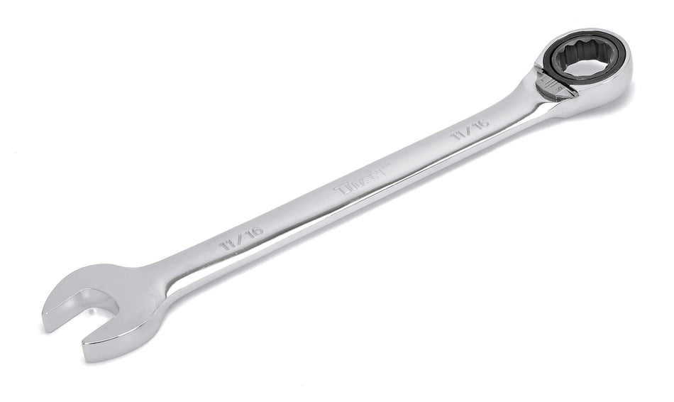 Titan 14608 11/16-Inch 12 Point 72 Tooth Reversible Ratcheting Combination Wrench