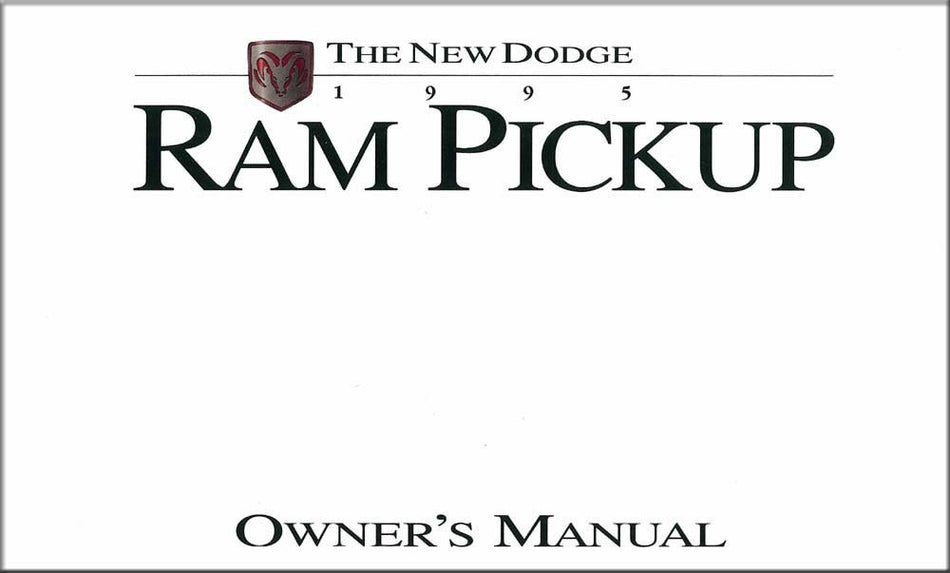 bishko automotive literature 1995 Dodge Ram Truck (Gas Engines ONLY) Owners Manual User Guide Operator Book