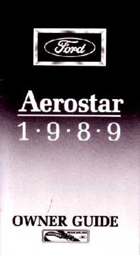 bishko automotive literature 1989 Ford Aerostar Van Owners Manual User Guide Operator Book Fuses Fluids OEM
