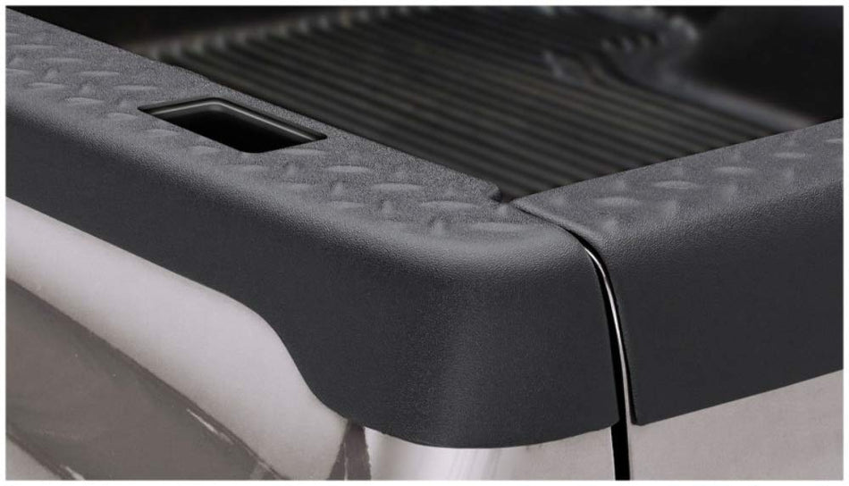 Bushwacker Ultimate BedRail Caps - DiamondBack w/ Stake Holes | 2-Piece Set, Black, Smooth Finish | 49506 | Fits 1988-1999 Chevrolet/GMC C/K 1500; 1998-2000 Chevrolet C/K 2500 w/ 8' Bed