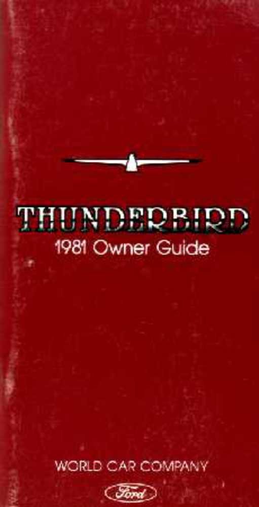 bishko automotive literature 1981 Ford Thunderbird Owners Manual User Guide Reference Operator Book Fuses
